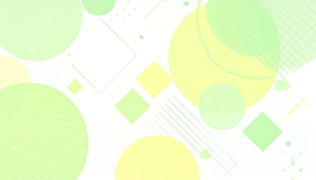 パステルグリーンとイエローの幾何学的抽象背景