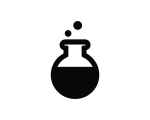 Boiling Experiment Beaker Icon in Bold Silhouette