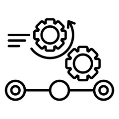 Obraz premium Icon representing workflow automation and process optimization with gears symbolizing efficient system operation