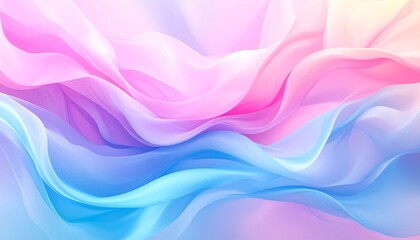 Fototapeta premium A flowing, vibrant display of pastel-colored fabrics, with soft, smooth curves and a light, airy feel.