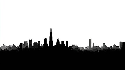 Fototapeta premium City skyline silhouette.
