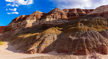 Colorful Eroded Foothills Below The Paria Rainbow Mountains, Grand Staircase- Escalante National Monument, Utah, USA