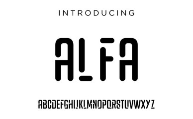 PrintFuturistic modern geometric font logo. abstract alphabet digital technology font. technology typography, electronic, film, digital, music, future, creative font logo. vector illustration