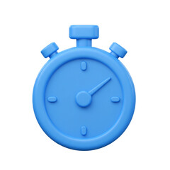 A vibrant, three-dimensional illustration showcases a bright blue stopwatch, meticulously crafted with smooth, rounded edges, perfect for representing time management and deadlines.
