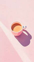 Warm cup of tea bathed in soft sunlight, creating a serene and inviting morning ambiance.