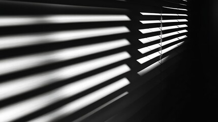 Dramatic light and shadow patterns create a modern, abstract visual on a dark background