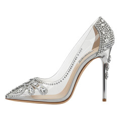 Crystal-Embellished Heels: Elegant Pointed-Toe Pumps