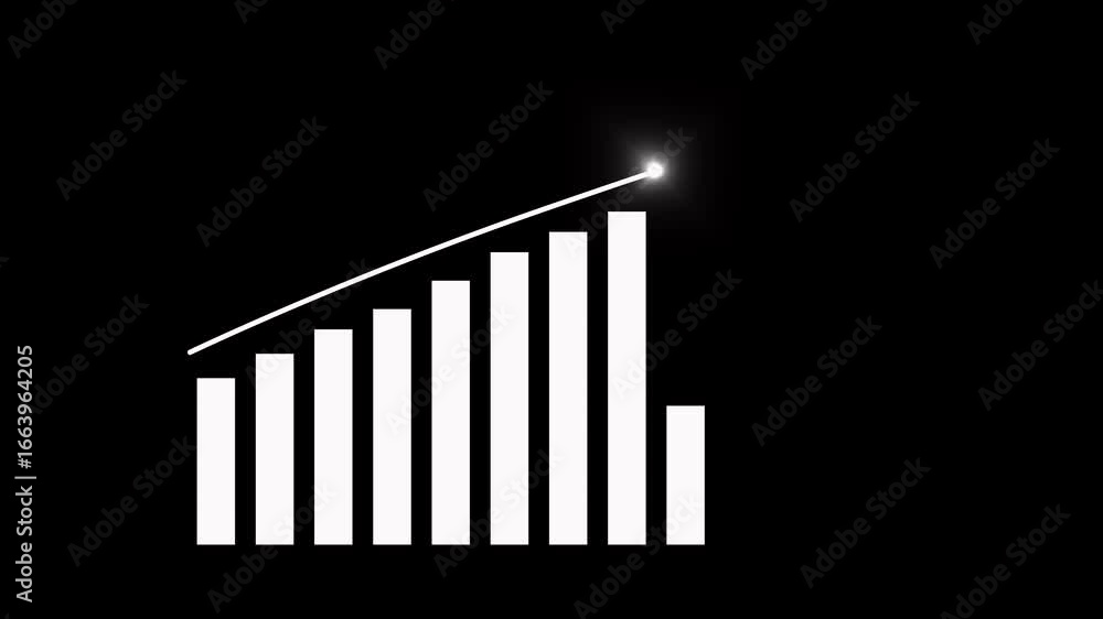 Poster market recovery concept. successful growth trend blue line graph going up. business graph chart with