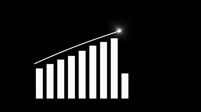 Market Recovery Concept. Successful growth trend blue line graph going Up. Business graph chart with growing business concept. Abstract decreasing business graph chart animation background.