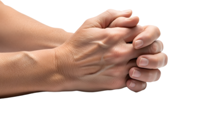 Hands Clasped Waiting, Praying, Contemplating