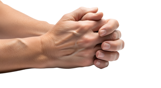 Hands Clasped Waiting, Praying, Contemplating