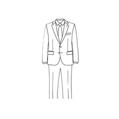 Elegant Suit Illustration: Crisp Minimalist Design