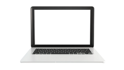 Laptop modern frameless with blank screen isolated on transparent background - super high detailed photorealistic esp 10 vector