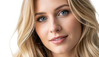 Naklejka premium Strahlendes Porträt einer jungen Frau mit lockigem Haar, transparenter Hintergrund, PNG