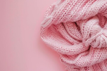 pink wool knitting