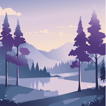 winter landscape with trees
