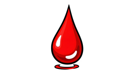 Obraz premium Cartoon Red Blood Drop Illustration