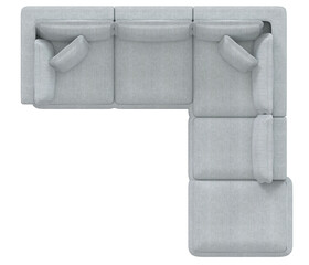 High-Angle View of a Light Grey Modular Sectional Sofa