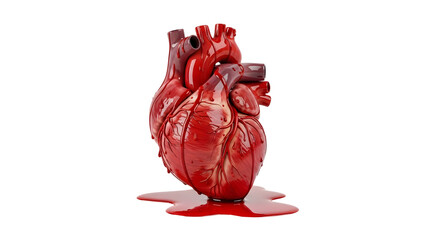Realistic Heart with Blood Isolated on Black