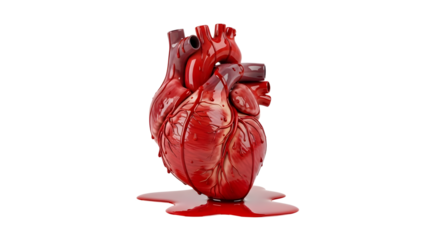 Realistic Heart with Blood Isolated on Black