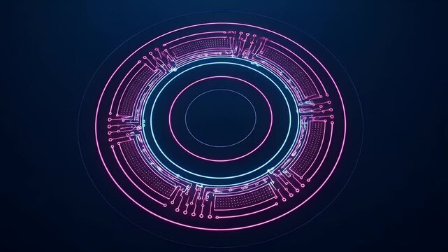 Neon Futuristic Circle HUD Element Animation