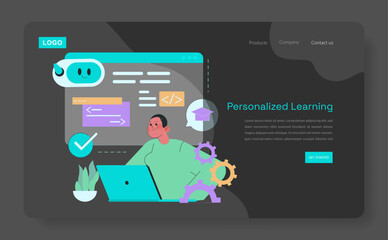 Personalized Learning Vector Illustration with Laptop