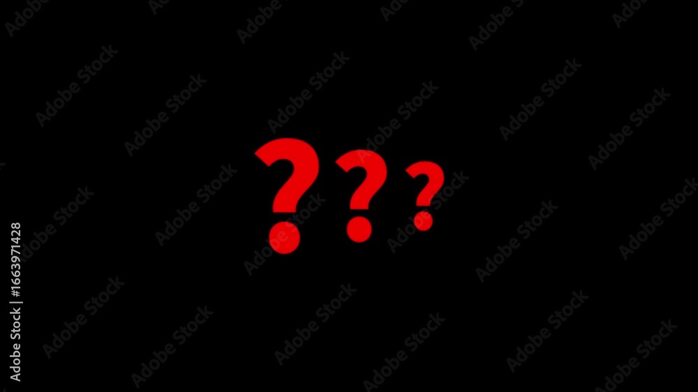 Poster animation of question mark with transparent background for video creation. question mark icon animat