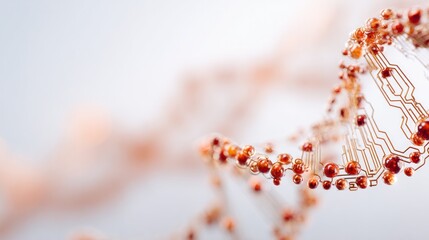 DNA Strand: An intricate strand of DNA, showcasing the beauty of the helix structure. This image captures the essence of life's building blocks, with a focus on scientific exploration.