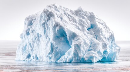 Iceberg's Cool Majesty: A pristine iceberg, sculpted by nature's artistry, floats serenely upon the ocean's surface. Capture the stark beauty of the arctic landscape.
