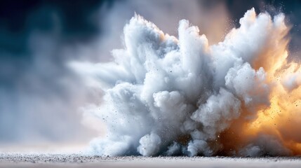 Exploding Cloud: A dynamic display of nature's raw power, with a massive cloud formation bursting outwards, creating a dramatic visual spectacle. Capturing the essence of power