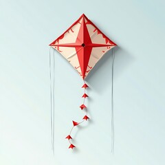 Red Diamond Kite: A Playful Geometric Design