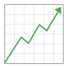 Green Line Graph Showing Upward Trend on Grid Background chart growth