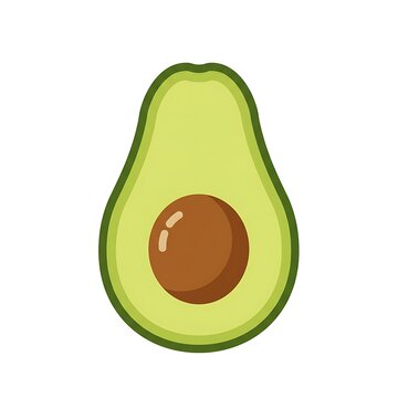 green avocado with brown seed clip art preview