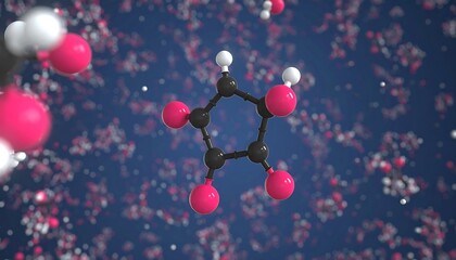 Detailed 3D model of a molecule, showcasing intricate atomic structure against a background of other molecules.