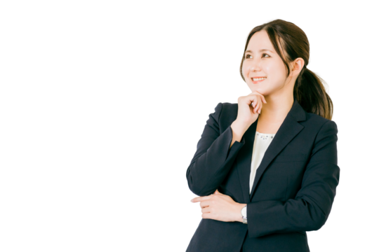 想像するビジネスウーマン（迷う・妄想・比較・検討）
