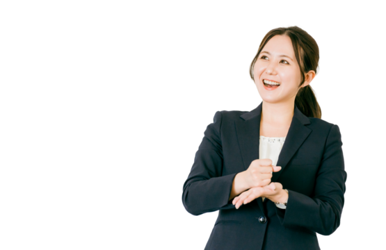 ひらめくビジネスウーマン（ひらめき・アイデア・納得）
