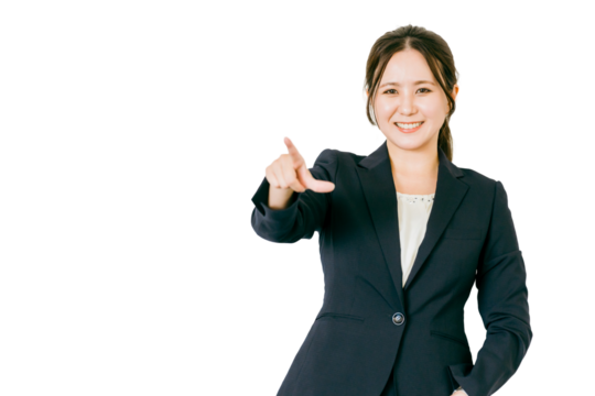 ビジネスウーマン、女性、指差し、プレゼン、ol、ハンドサイン、ビジネス、説明、チェック、プランナー、
 - Powered by Adobe