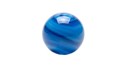 Swirled Blue Glass Sphere on Black Background