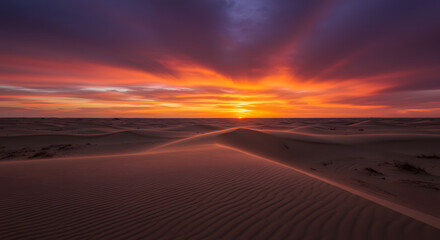 砂丘に染まる夕焼け空 燃えるような色彩と穏やかな風 (Sakyu ni somaru yuuyake sora moeru you na saishiku to odayakana kaze) Translation: Sunset sky dyeing the sand dunes; burning colors and gentle wind.. AI Generated