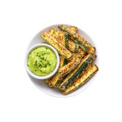 Crispy Baked Zucchini Fries with Avocado Dip - Healthy and Delicious Snack