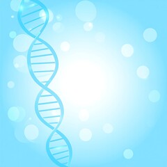 Light blue background with DNA helix