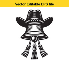 Cowboy hat with tassels isolated on white background