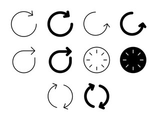 Reboot UI Icon Set Solid and Line Refresh Reload Vector Style Collection