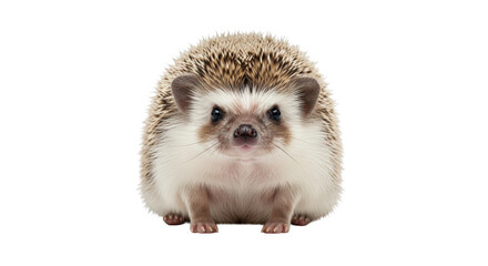 Obraz premium A Prickly Friend A Cute Hedgehog Stands Proudly on a Black Background Showcasing Its Spikes and Tiny Paws