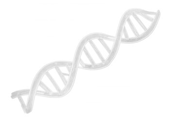 Rotating white dna double helix structure on transparent background, ideal for science and medical concepts