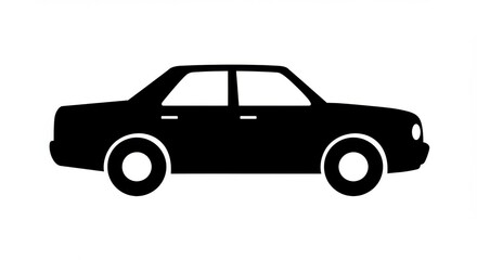 Fototapeta premium Simple Black Silhouette of a Classic Sedan Car