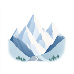 Everest and iceberg clipart on white background
