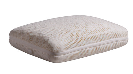 Comfortable memory foam pillow on white isolated background.