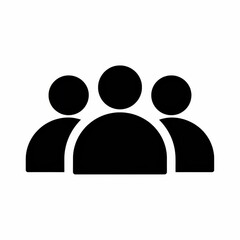 Simple Black Icon of Three People