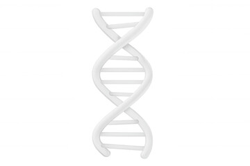 White dna double helix spinning against transparent backdrop, representing genetic research and molecular biology concepts